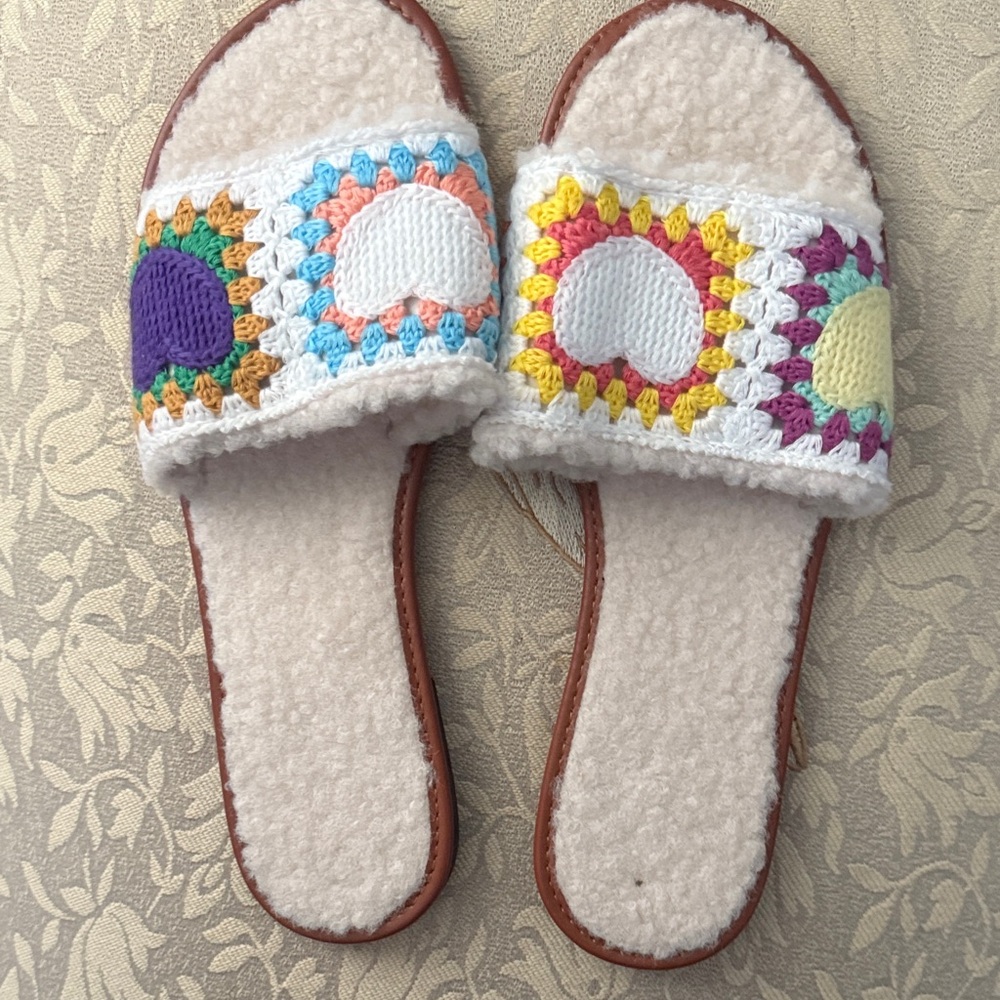 Colorful Crochet Slide Sandals